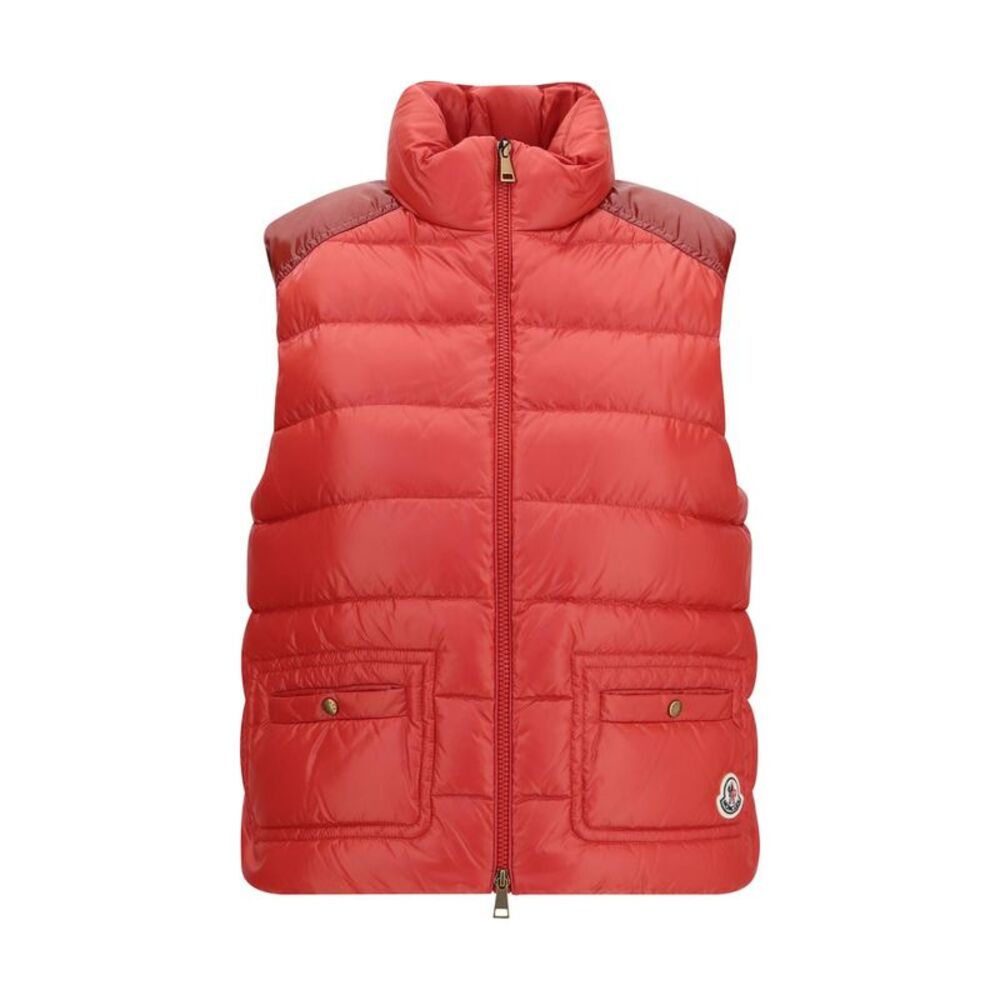 Moncler Red Polyamide Sleeveless Women's Jacket